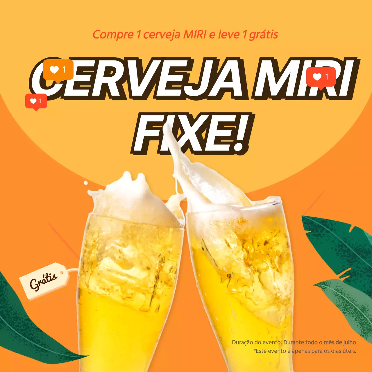 Evento de cerveja com fogos de artifício sobre um fundo amarelo