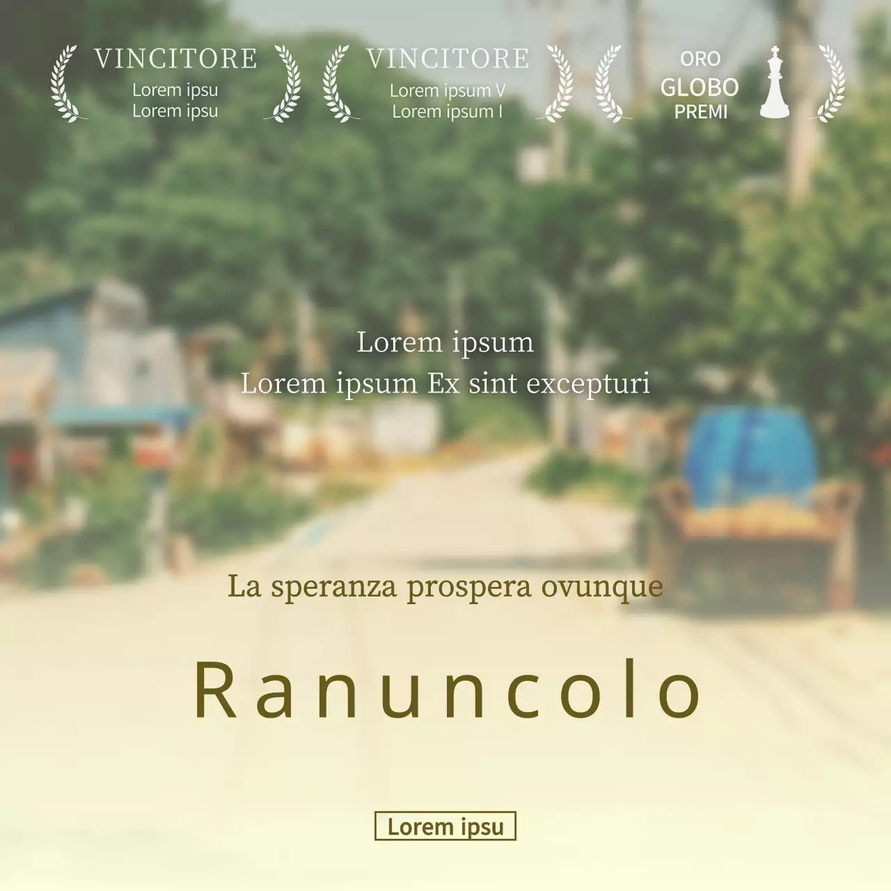 Presentazione del concetto di parodia cinematografica verde e marrone buttercup