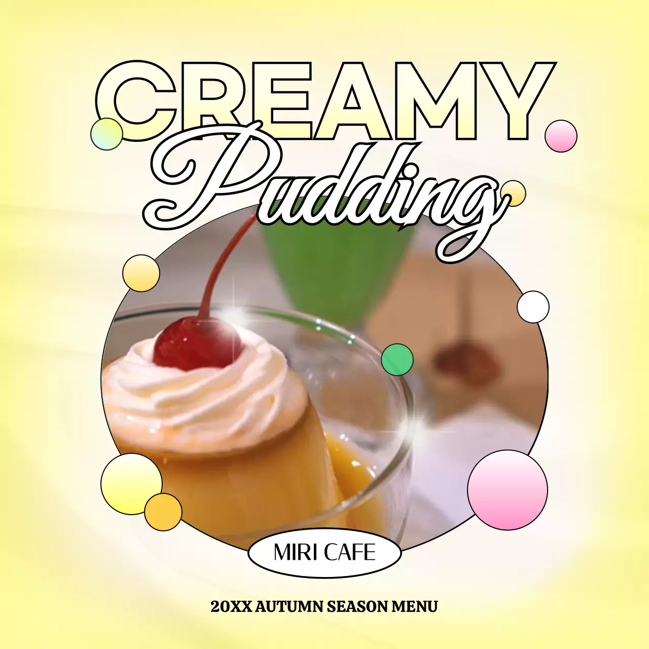 노랑의 팝한 카페 메뉴 홍보