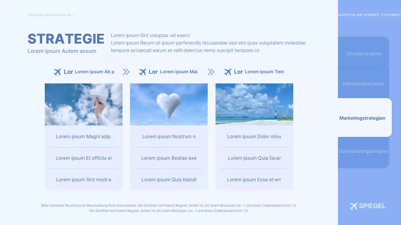 Hellblaues dreidimensionales Flugzeugkonzept Werbeauftrag einer Fluggesellschaft