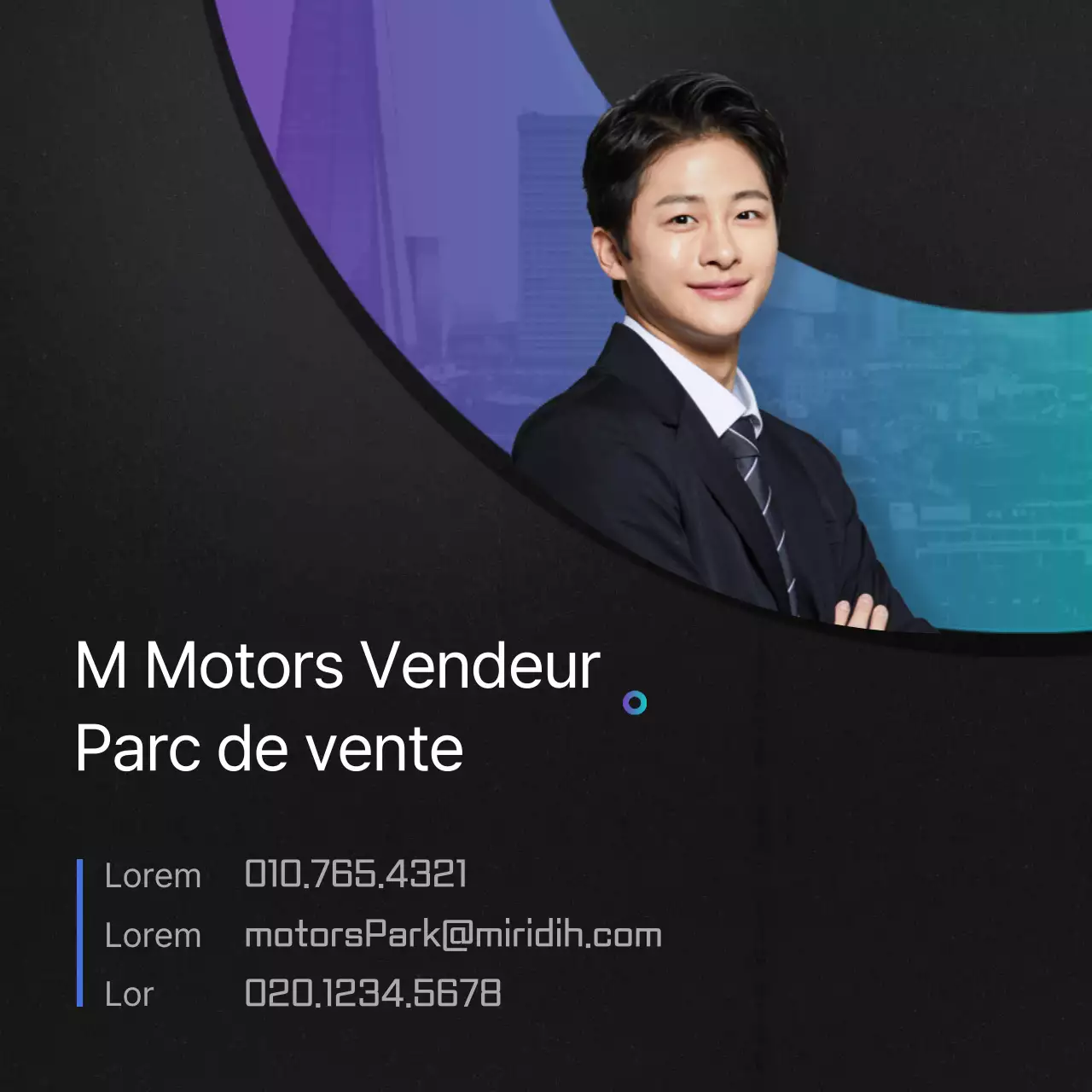 Profils de vendeurs en noir et dégradés