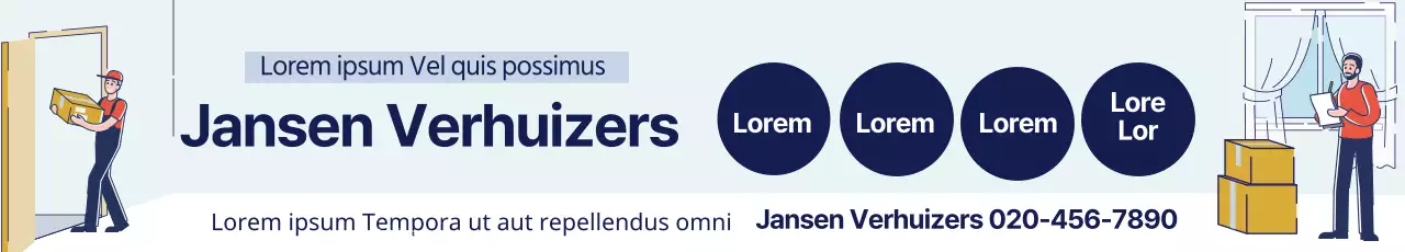 Blauwe illustratie Nette Yongdal Verhuis Promotie