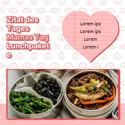 Rosa und weiße Lunchbox Mahlzeit Leitfaden Post