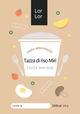 Poster di design per etichette di prodotti cupsalad in beige