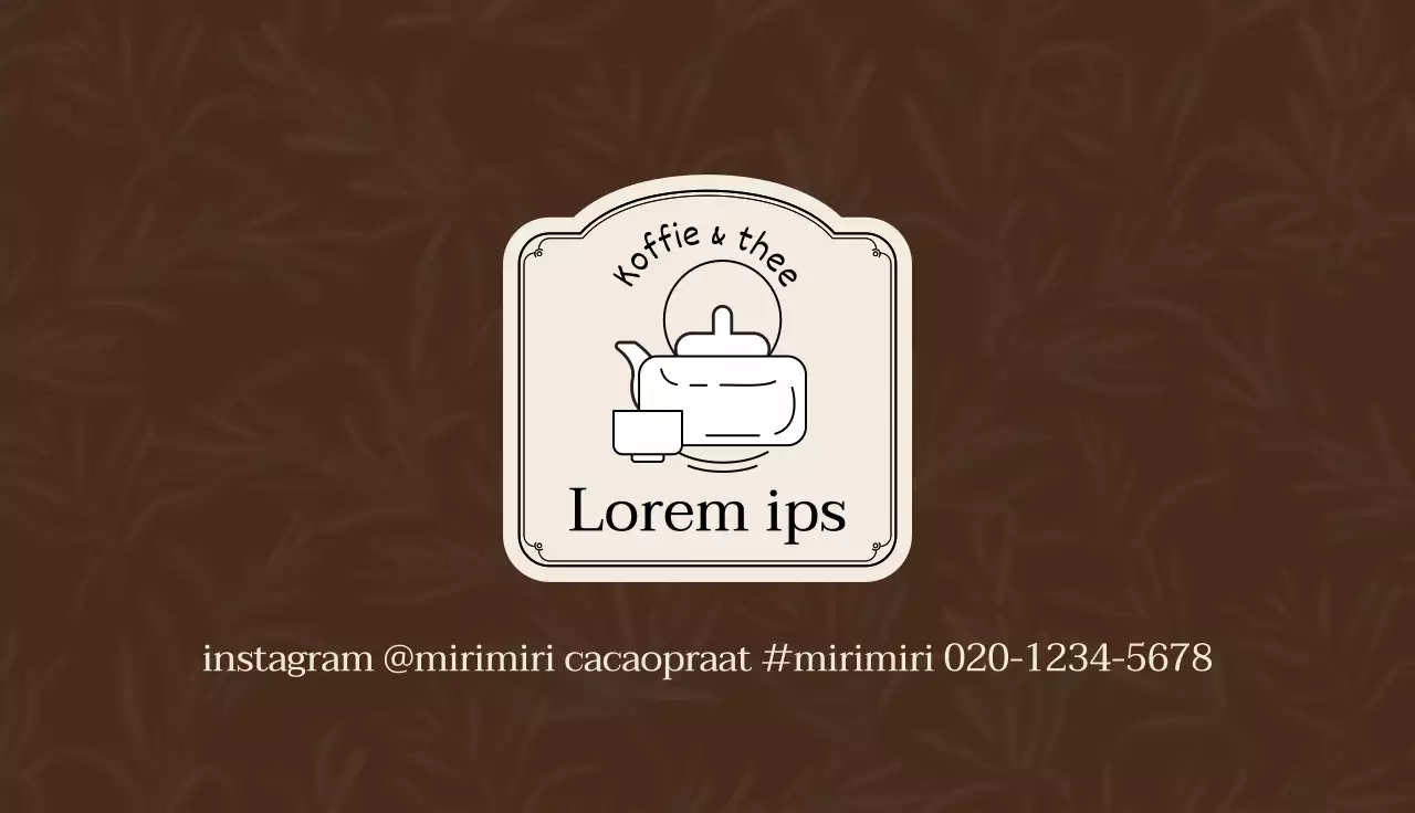 Bruine abrikoos illustratie logo cafe thee visitekaartje