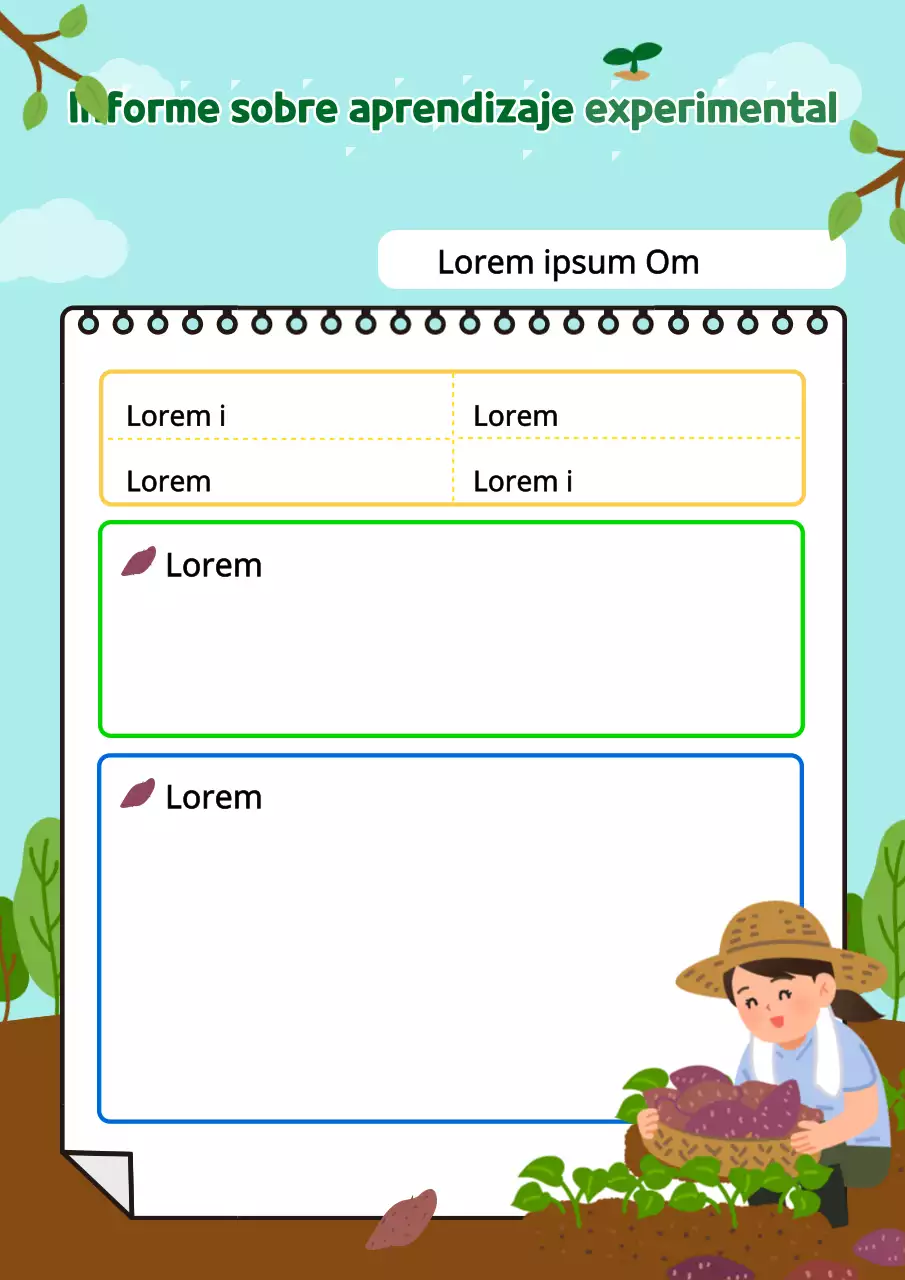 Un bonito diseño en verde y marrón para un informe didáctico sobre la historia de un barco