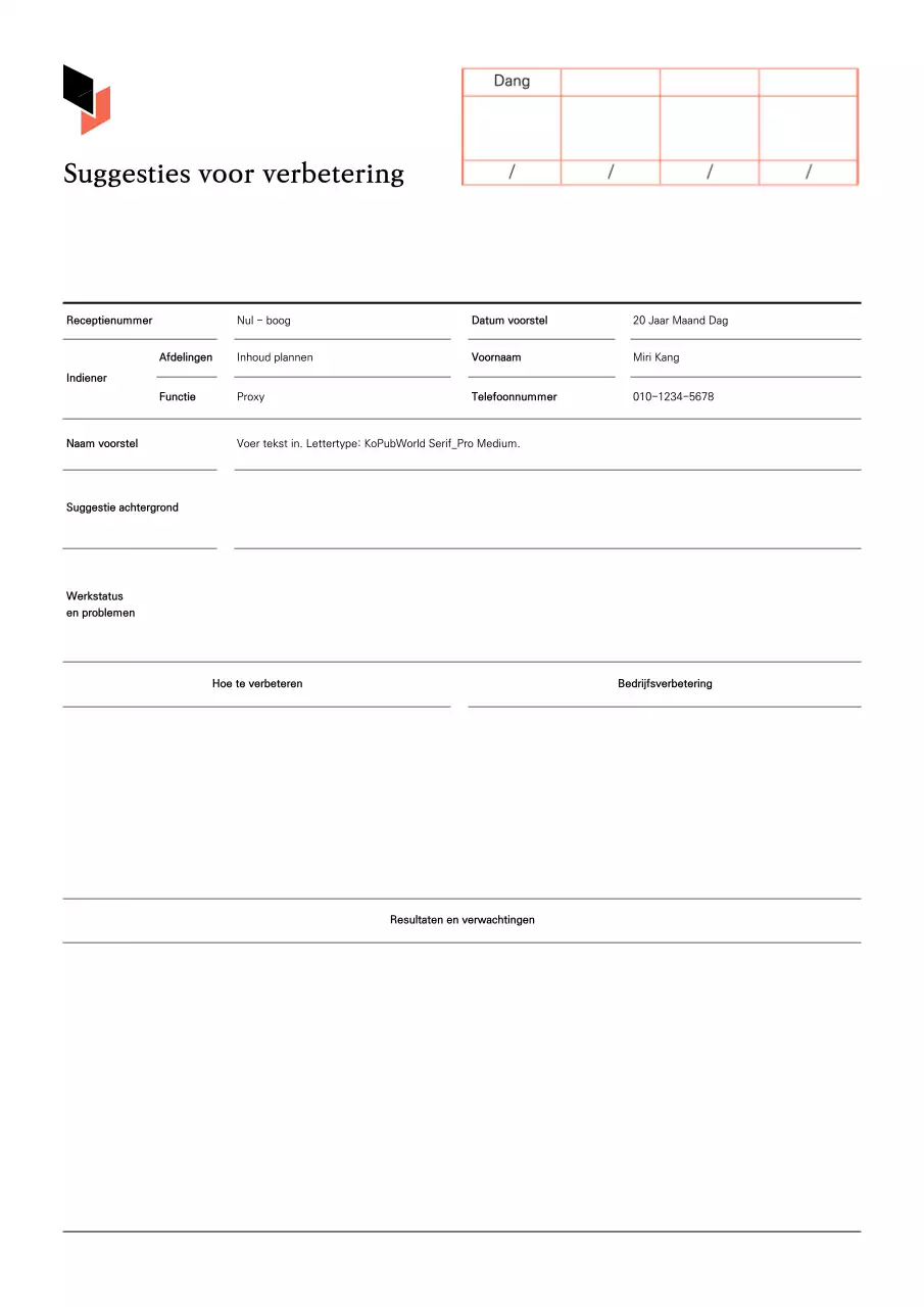 Een schoon, wit-beige voorstel voor bedrijfsverbetering