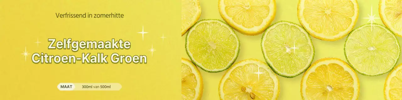 Promoot een geel, verfrissend concept voor zelfgemaakt vruchtensap