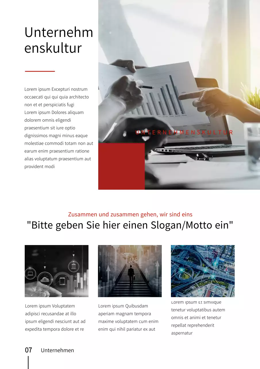 Rote und schwarze Stadt Gebäude inspiriert Geschäftsprofil vertikale Dokumentvorlage