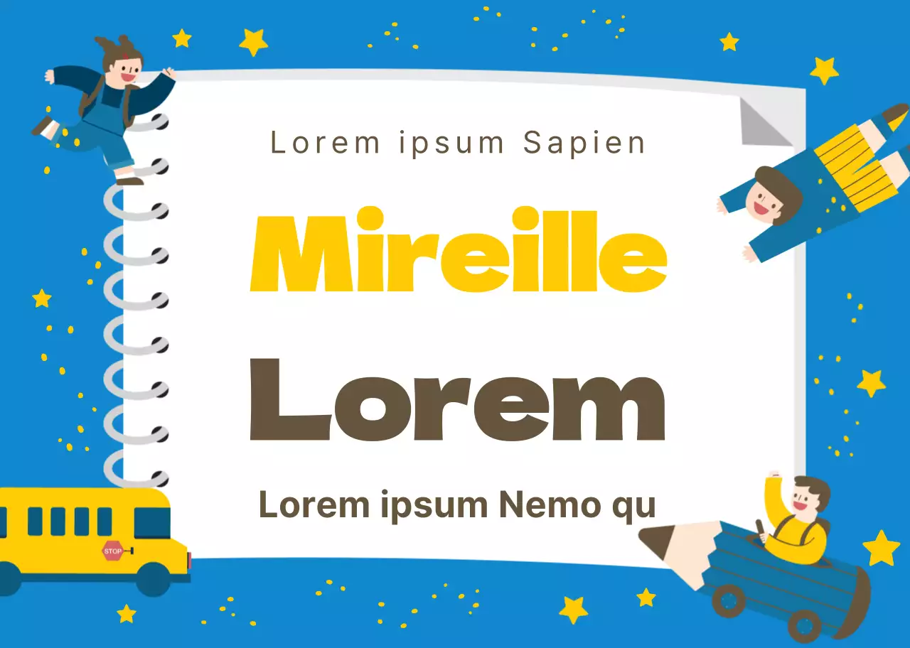 Bleu Jaune Personnage Illustration Art Ecole Promotion