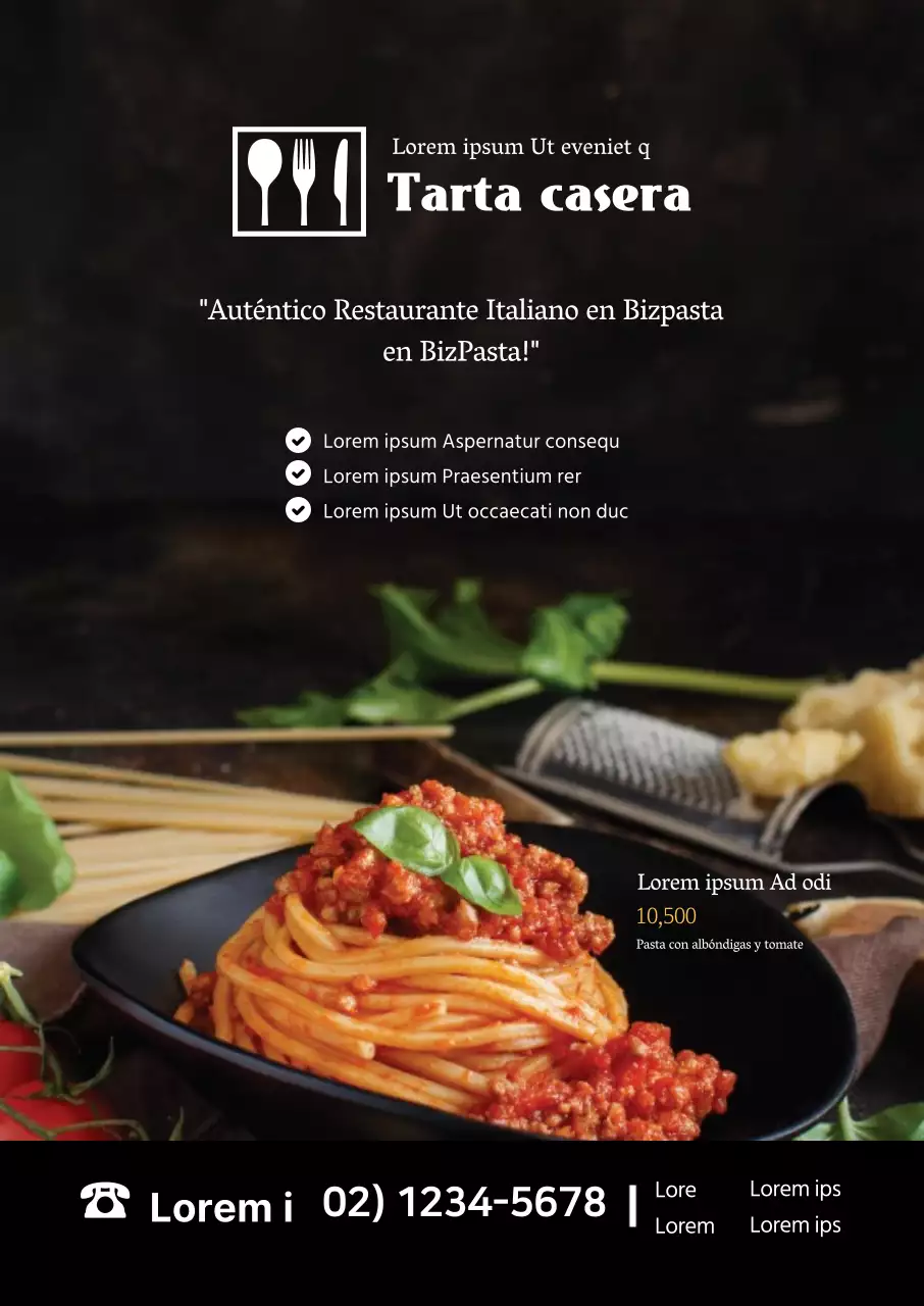 negro foto destacar logotipo comida pasta menú