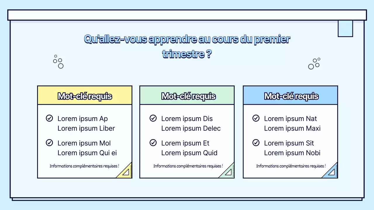 Agenda du concept d'étude scientifique