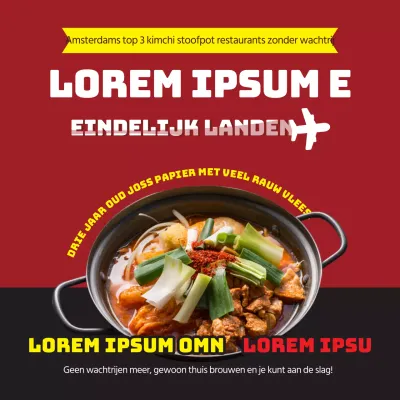 Rood-Geel Gourmet Landing Kimchi Jjigae Maaltijdkit Lancering Evenement