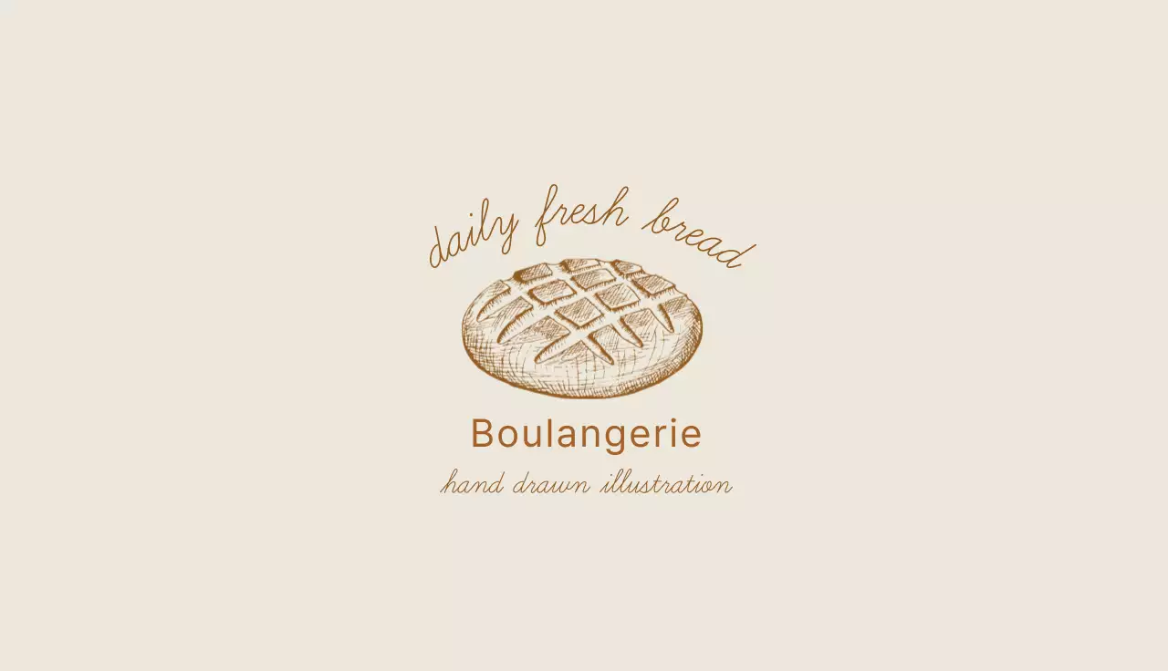 illustration marron nourriture vintage pain boulangerie