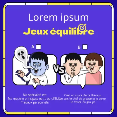 Modèle de jeu "College Life Balance" en violet et jaune