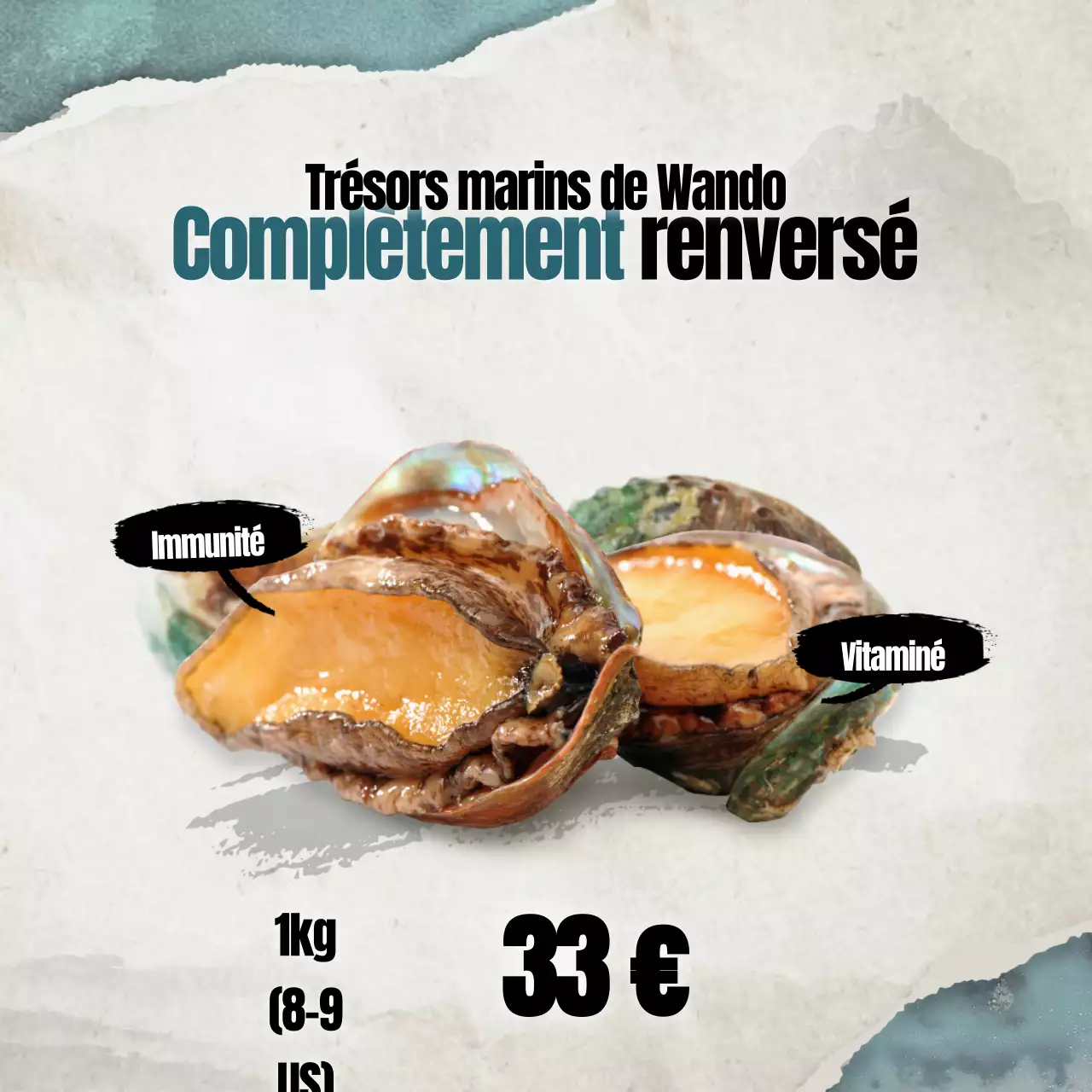 Fruits de mer avec un concept traditionnel estompé