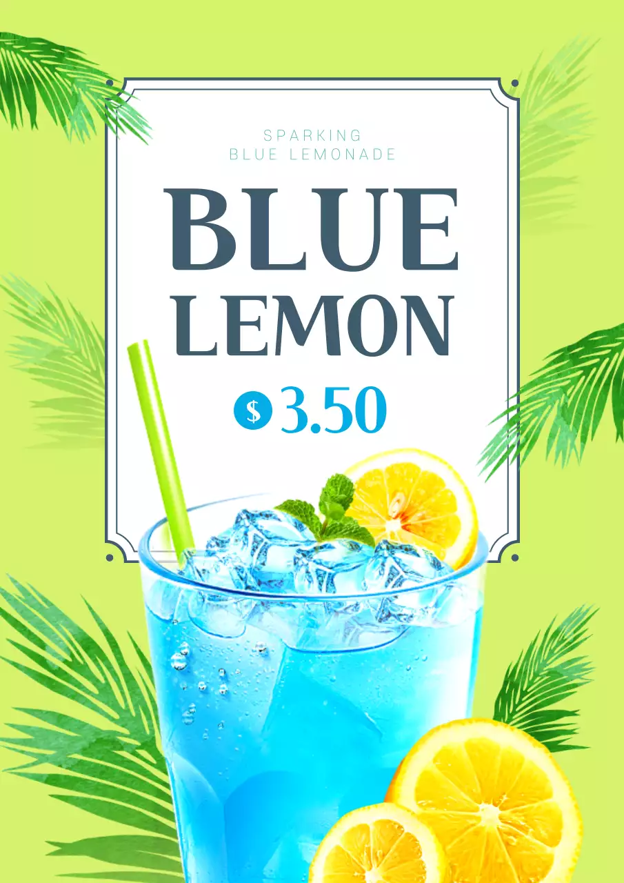 Green Tropical Lemonade Promotion Poster