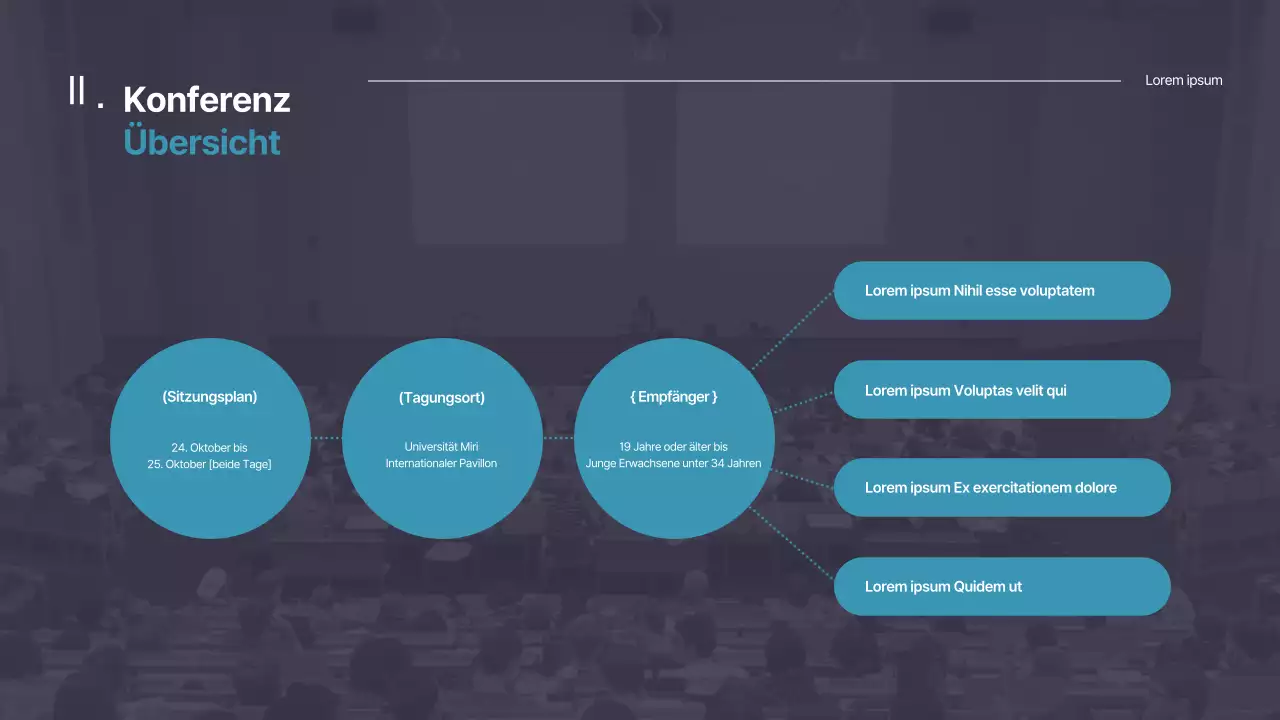 Schlichte blaue und marineblaue Präsentation für eine UN-Konferenz