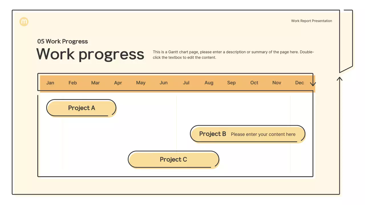 Point shapes with light yellow arrows business presentation kit