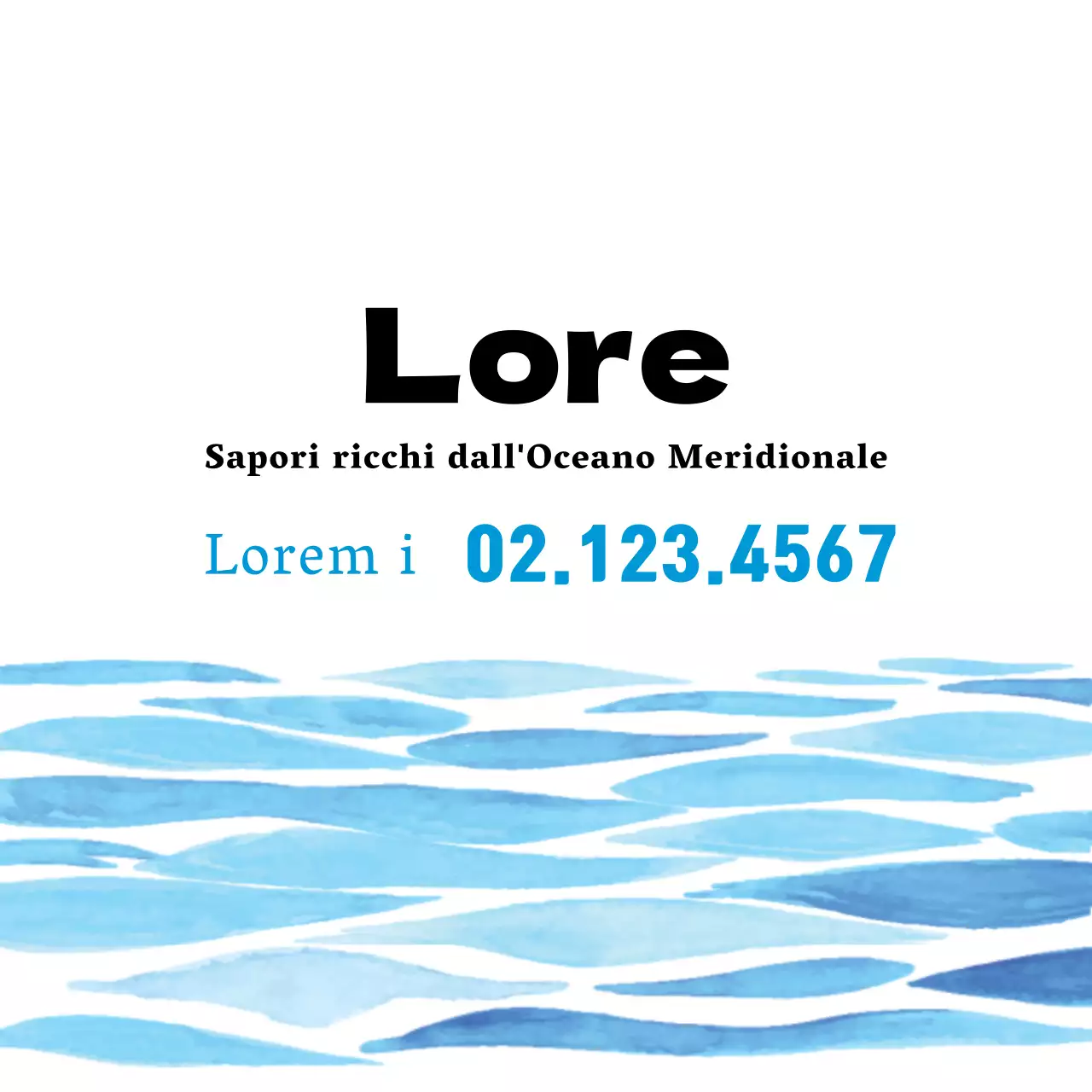 Illustrazione ad acquerello di una salumeria in blu