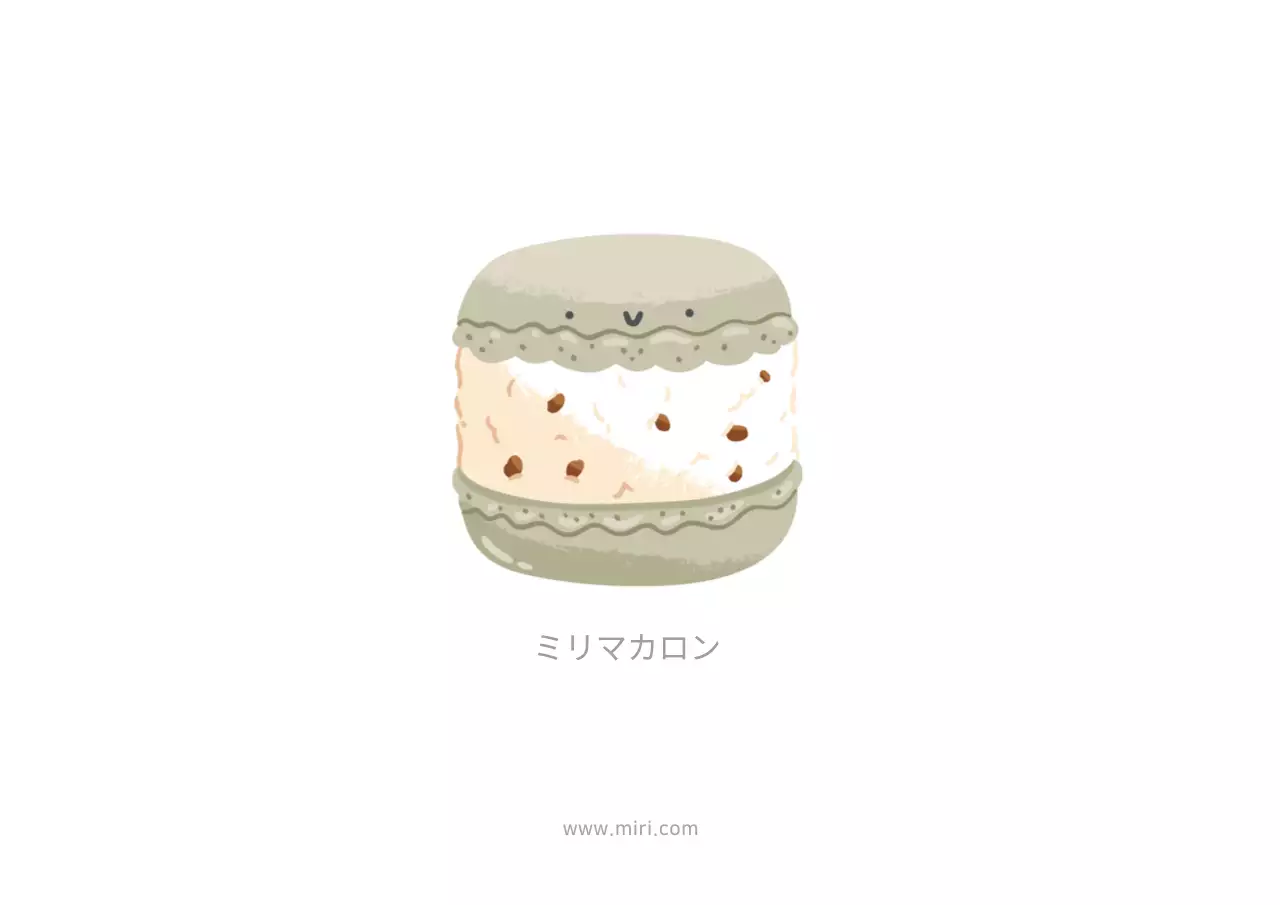 ベージュ かわいい マカロン メニュー ポスター