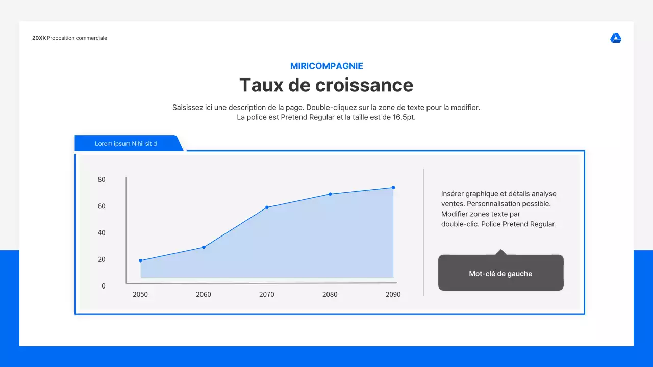 Kit de présentation de propositions commerciales propre et intuitif en bleu et gris clair