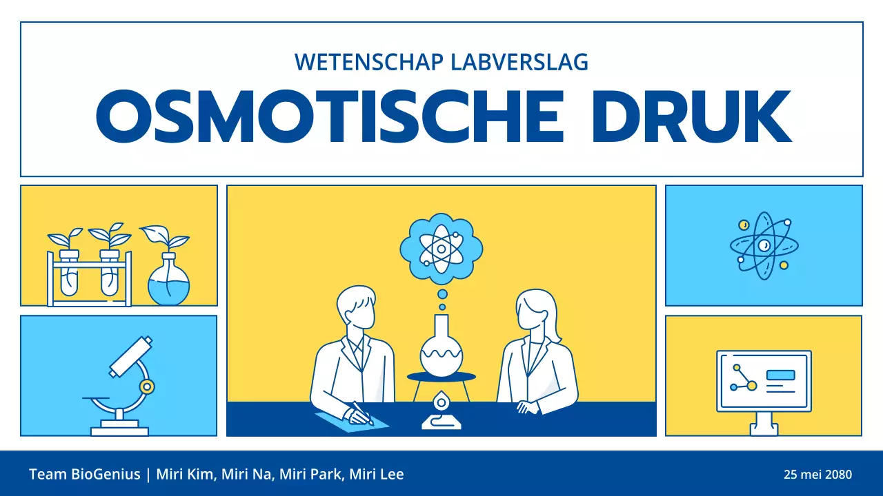 Licht blauwe en gele lijn illustratie schone wetenschap experiment onderwijs klasse presentatie thema