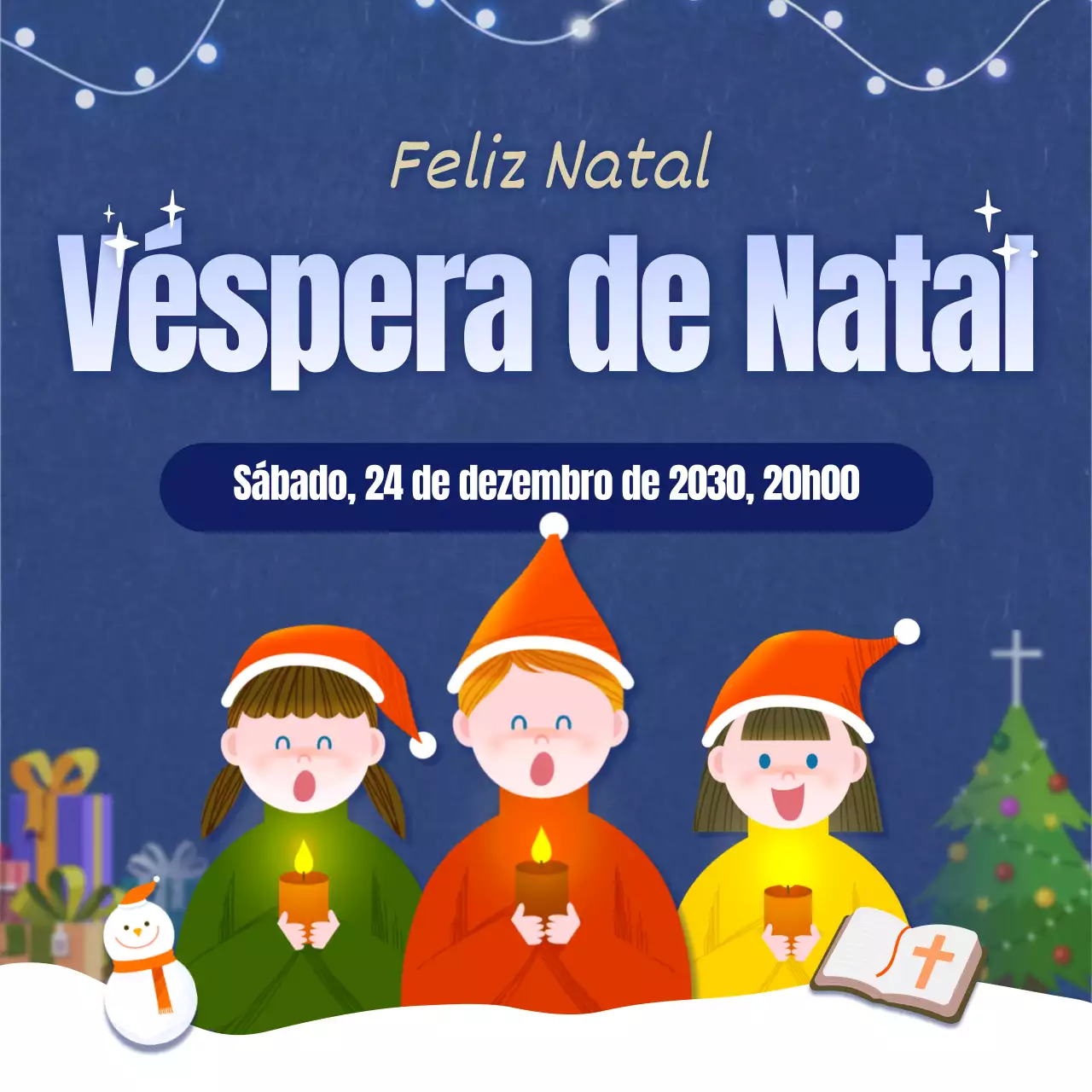 Um conceito de véspera de Natal em azul-marinho