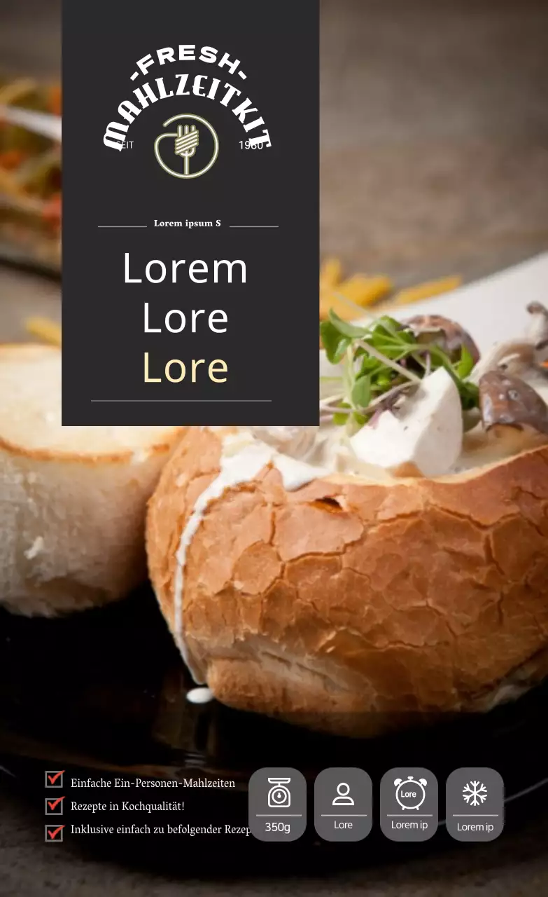 Schwarzes luxuriöses Restaurant Pane Pasta Mahlzeit Kit Aufkleber