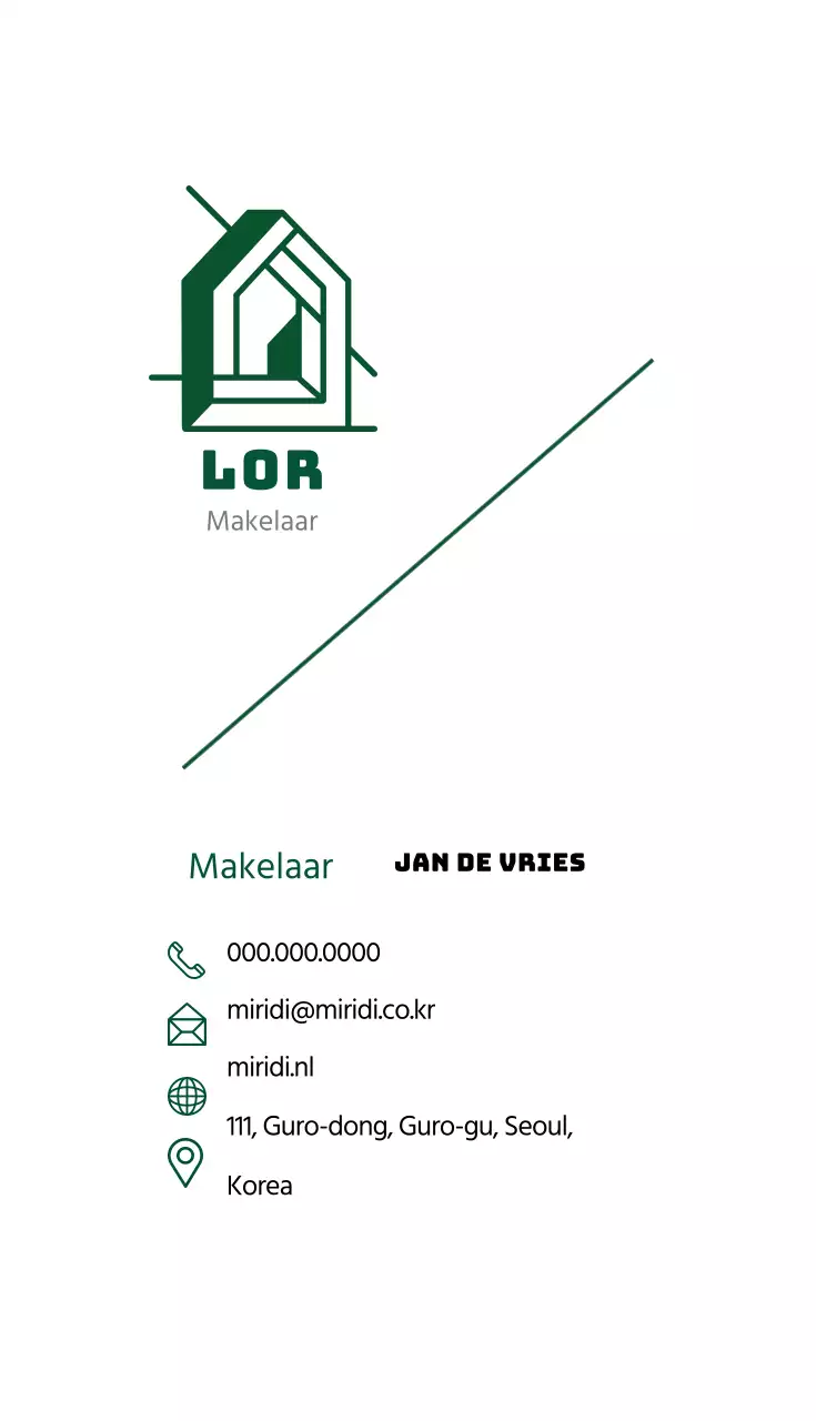 groen wit illustratie logo makelaar visitekaartje