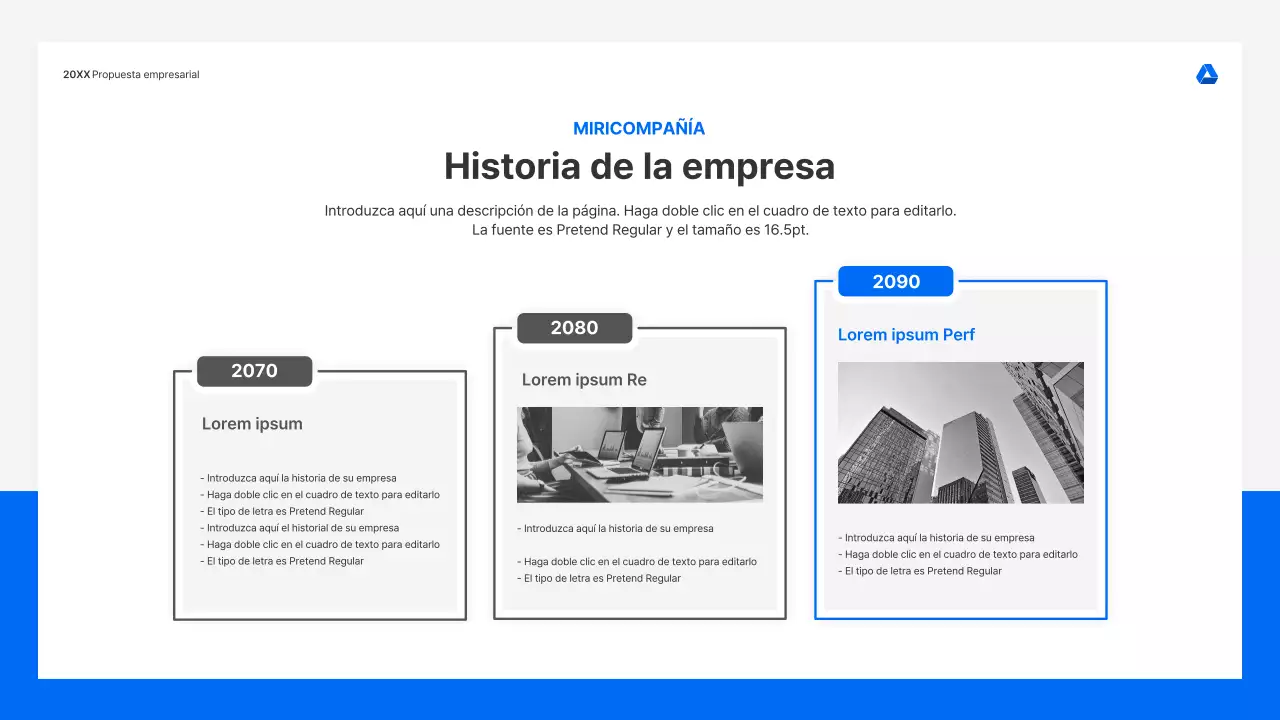 Kit de presentación de propuestas de negocio limpio e intuitivo en azul y gris claro