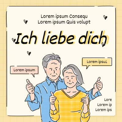 Couple's Day Schriftzug mit gelber Linie Illustration