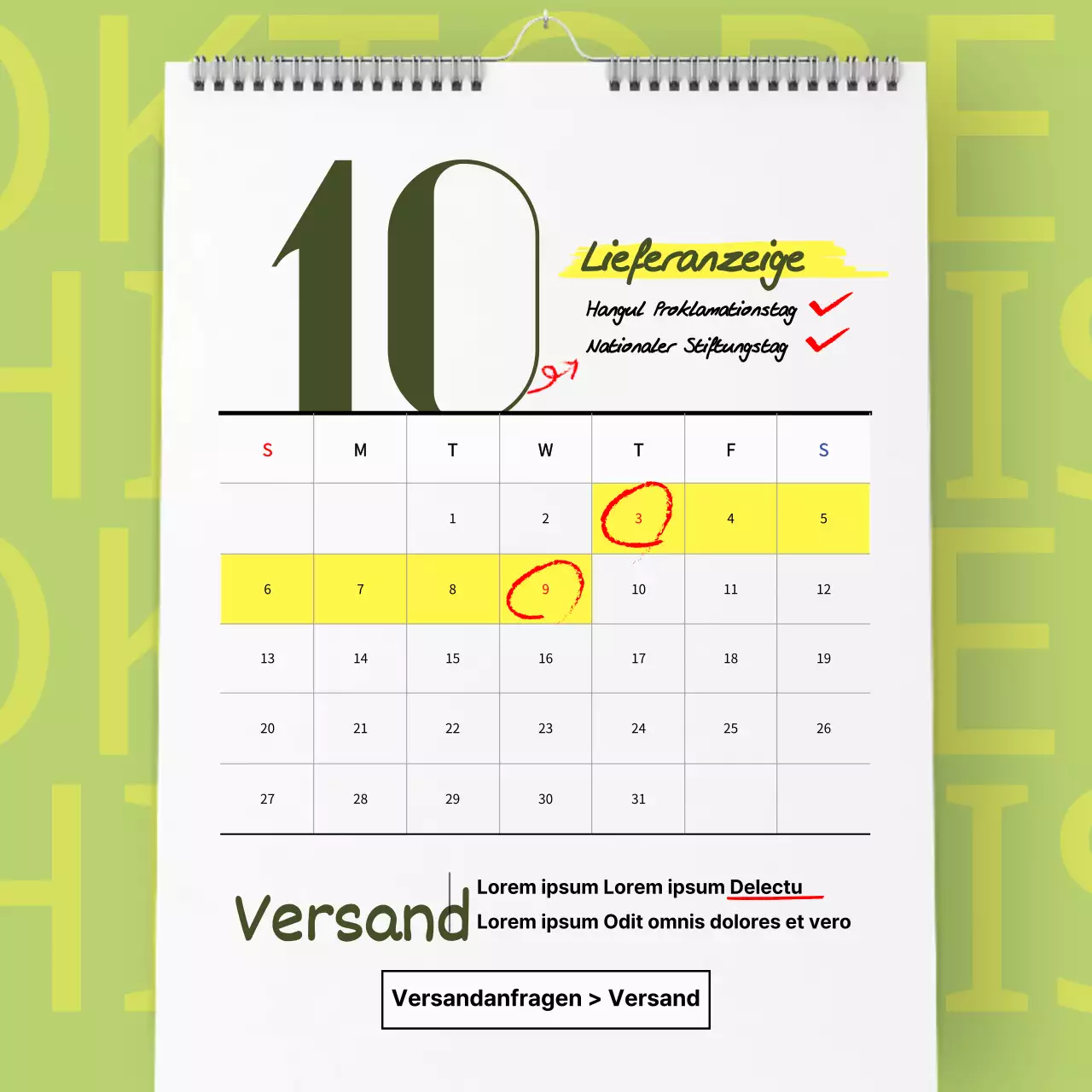 Kalenderschließungen