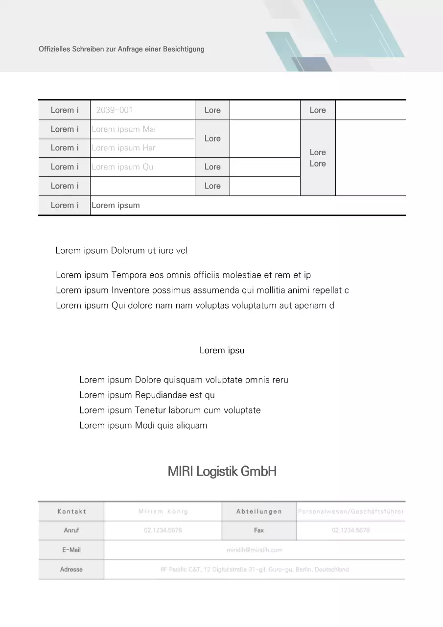 BesichtigungBesuch anfordernBrief anfordernFirmenbriefBesichtigung anfordernKooperation