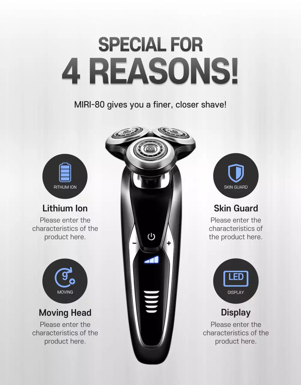 Black Modern Shaver Promotion Poster