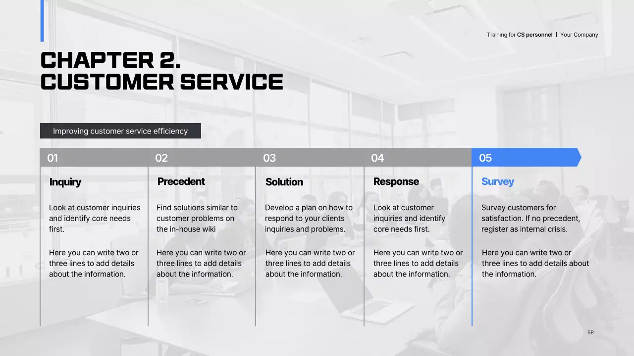 Blue Professional Customer Training Guide Presentation