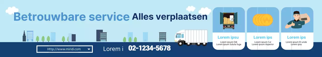 Blue Illustration promoot schone verhuisdiensten