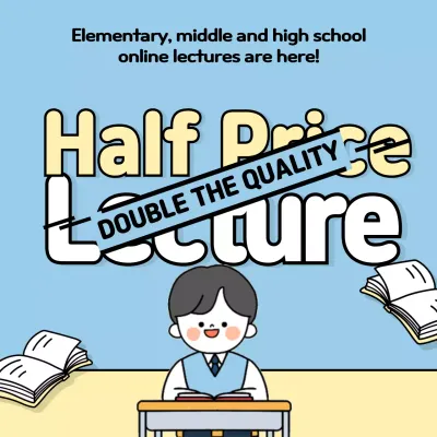 Blue Simple Lecture Promotion Social Media Post