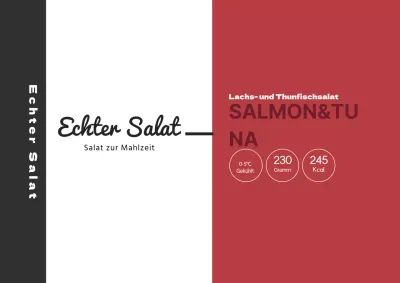 Rote schwarze Illustration Salat Lebensmitteletikett