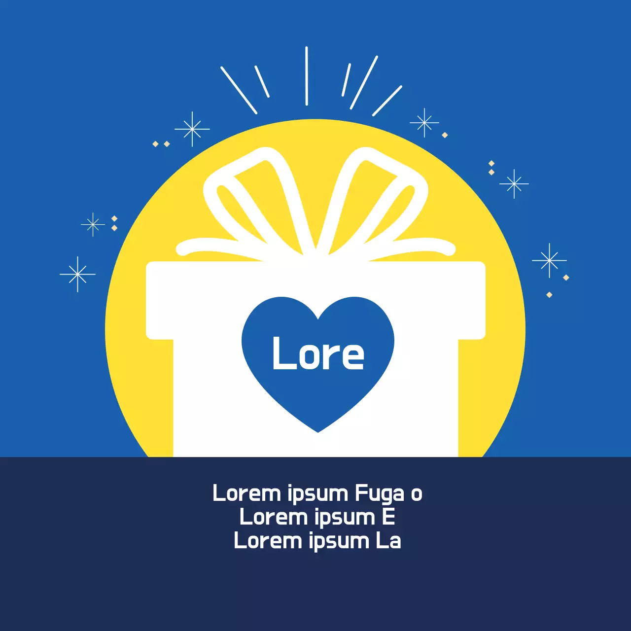 Yellow-blue illustrated delivery review label