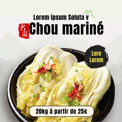 Concept coréen jaune kimchi chou mariné