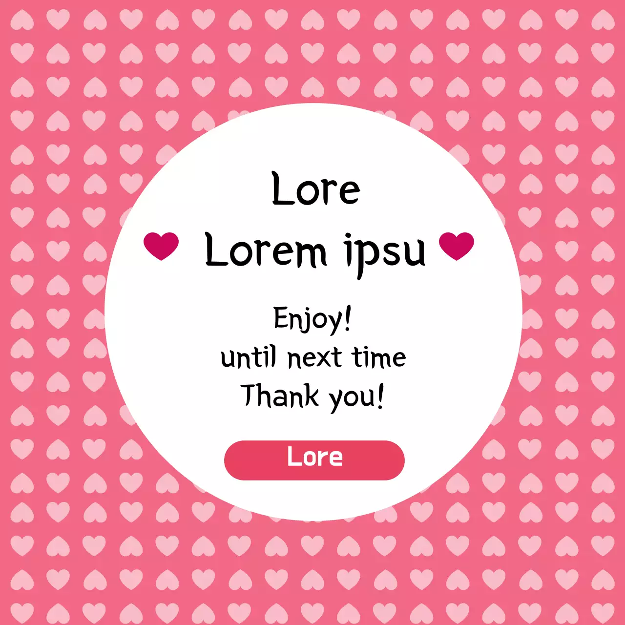 Label Review Pengiriman Pola Hati Merah Muda