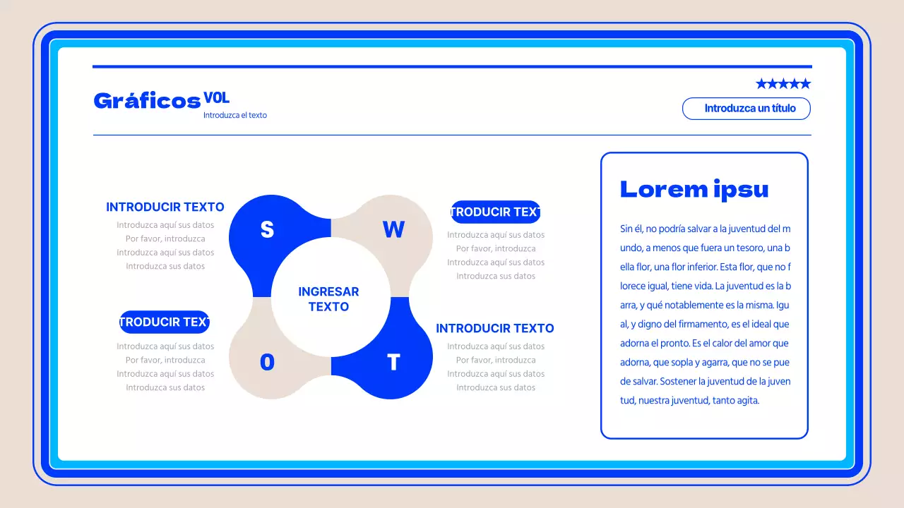 Sencilla infografía DAFO en azul