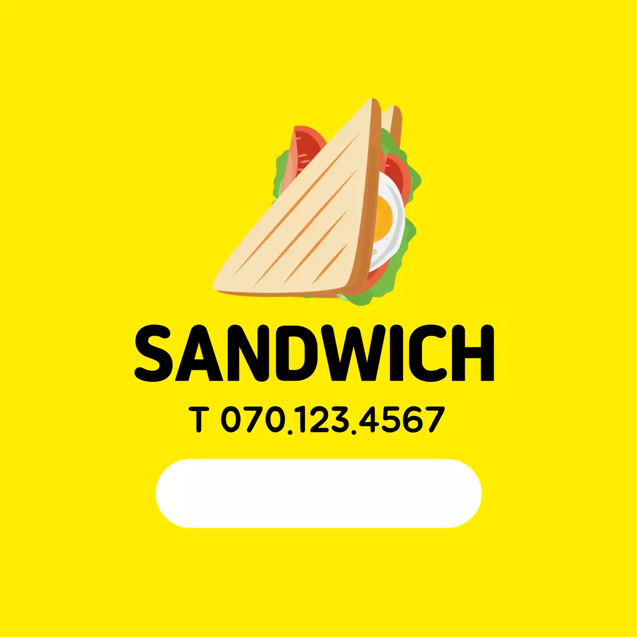 Yellow illustrated sandwich label