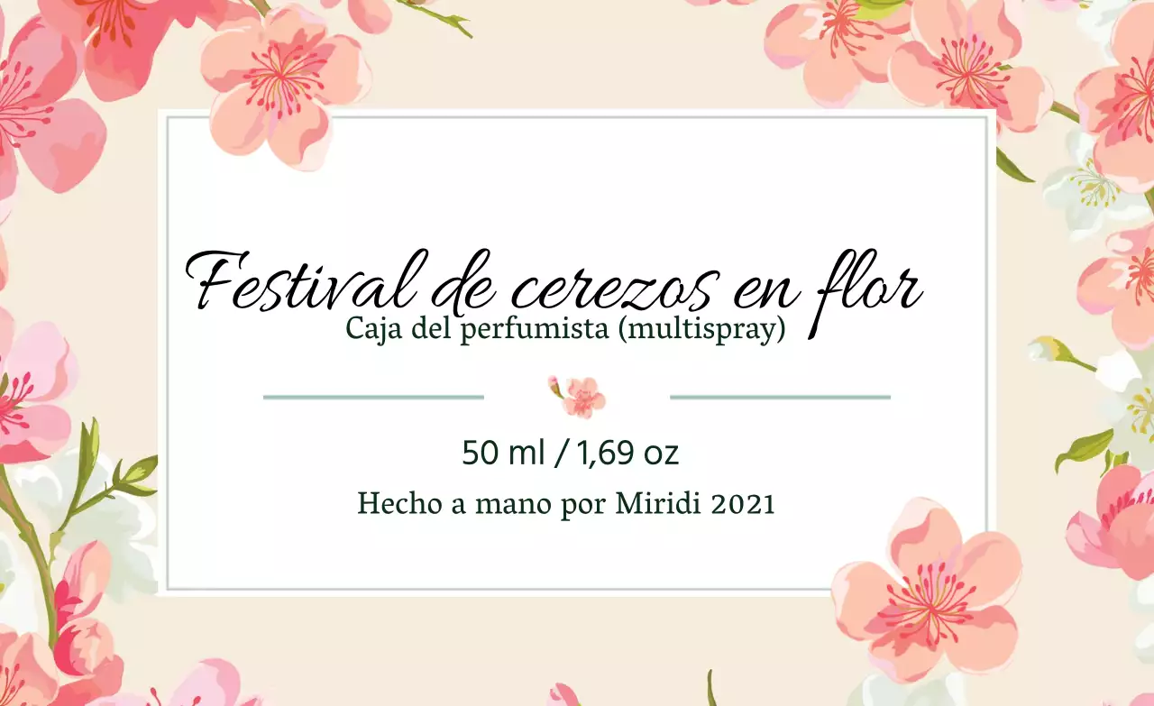 Etiqueta de perfume vintage con ilustración rosa