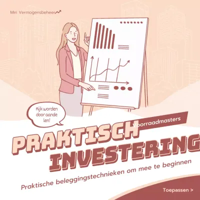 Lezing beleggen in aandelen met roze illustratie