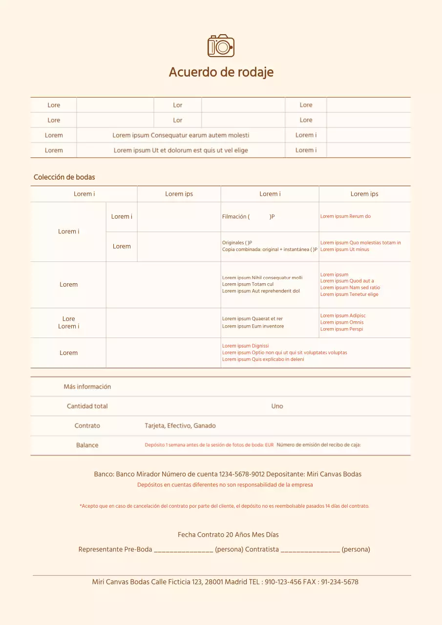 Contrato simple beige