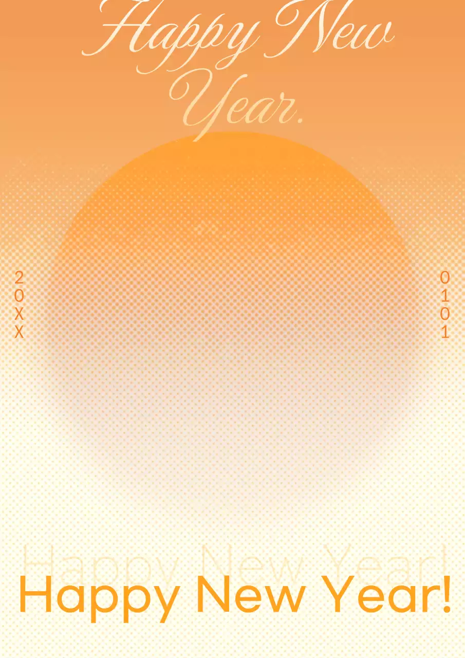 Orange Elegant New Year's Card Poster