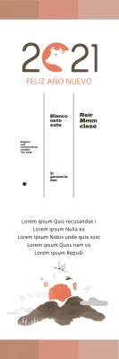 Ilustración en beige Felicitación tradicional de Año Nuevo