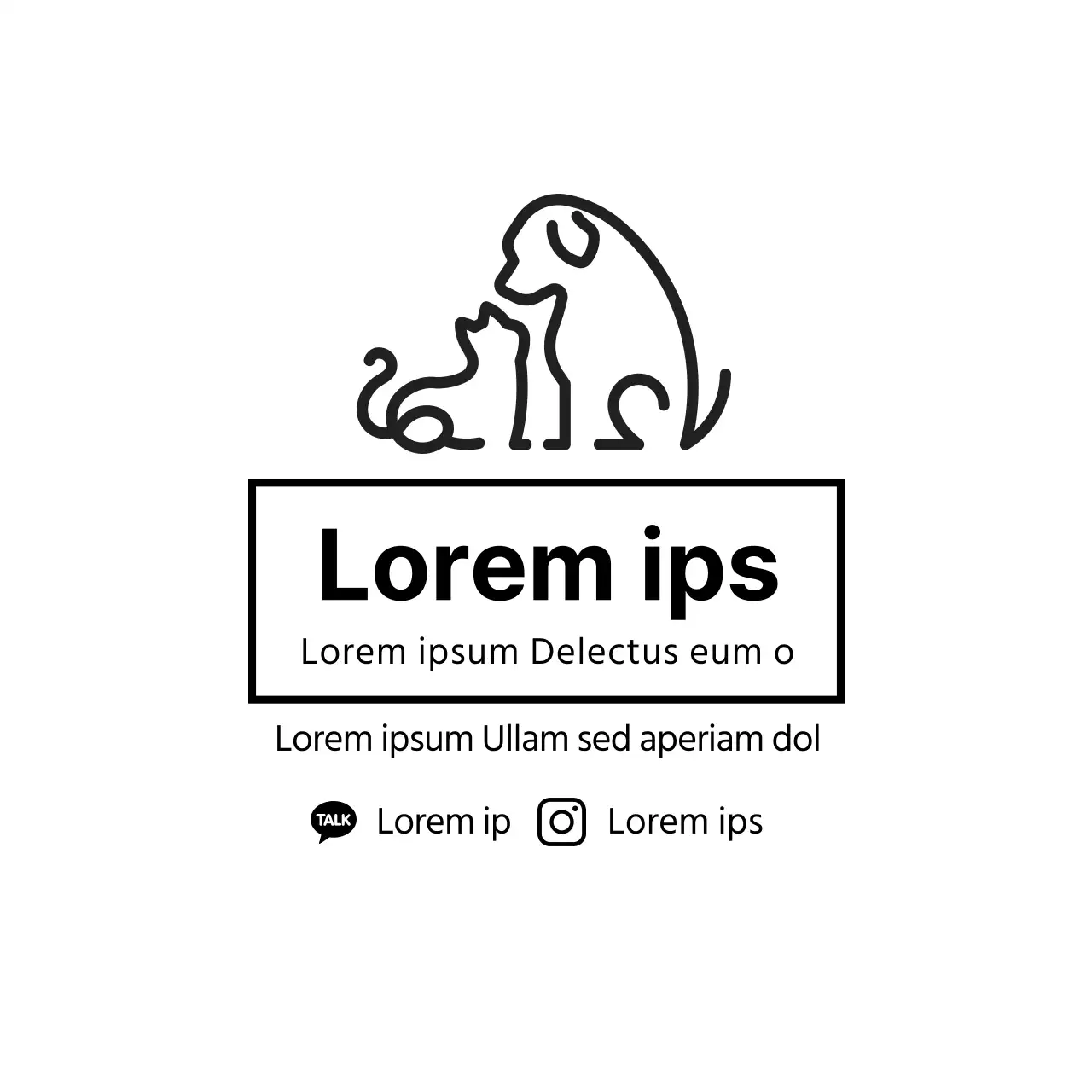 negro ilustración logotipo simple animal tienda de mascotas etiqueta